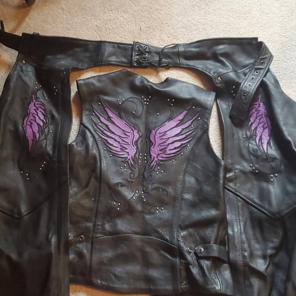 Milwaukee leather vest and chaps